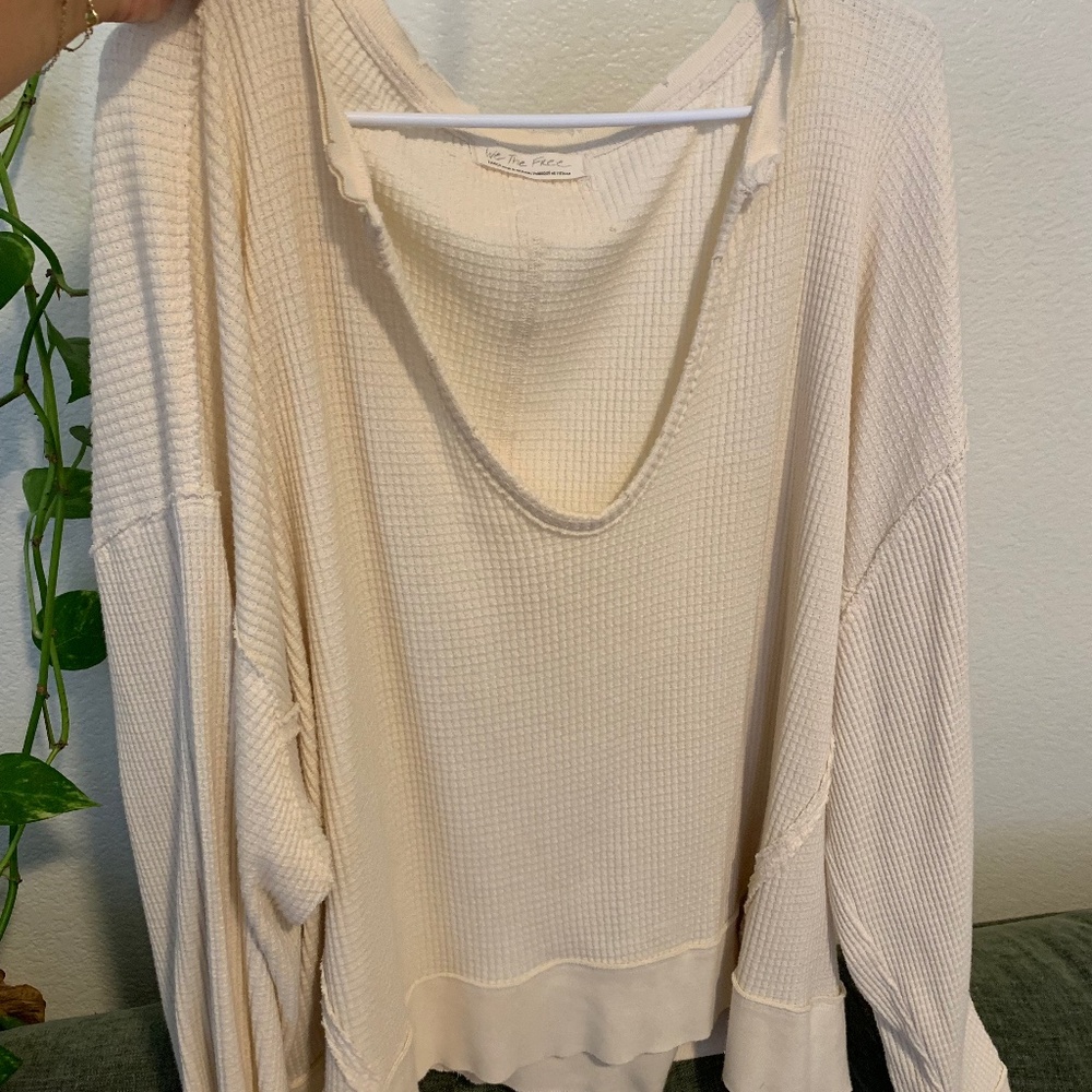 Free People Waffle Shirt